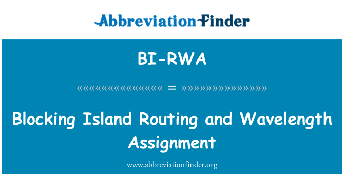 BI-RWA: Blocking Island Routing and Wavelength Assignment