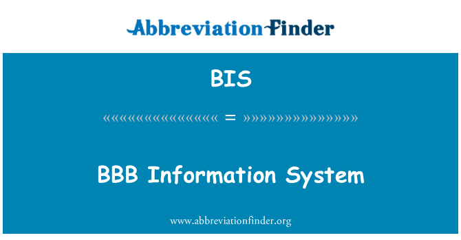 BIS: Sistem maklumat BBB