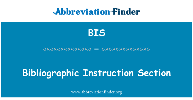 BIS: Bibliografický instrukce sekce