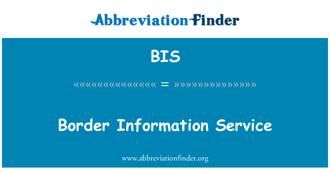 BIS: Border Information Service