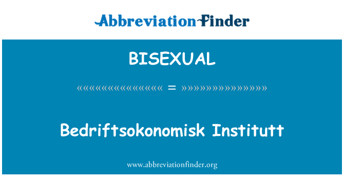 BISEXUAL: Bedriftsokonomisk Institutt