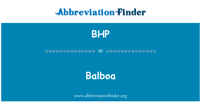 BHP: Balboa