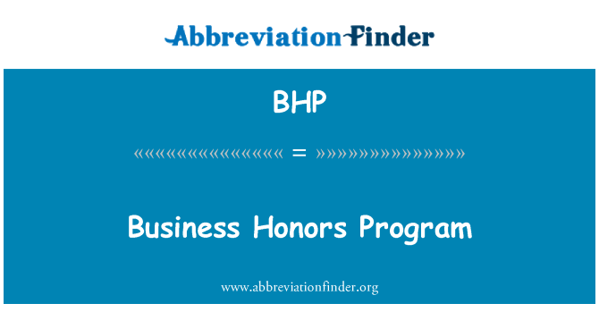 BHP: Business Honors Program