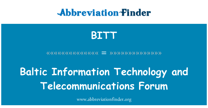 BITT: Baltiku ta ' l-informatika u l-Forum tat-telekomunikazzjonijiet
