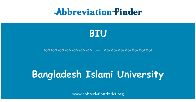 BIU: Bangladesh Islami Universiti