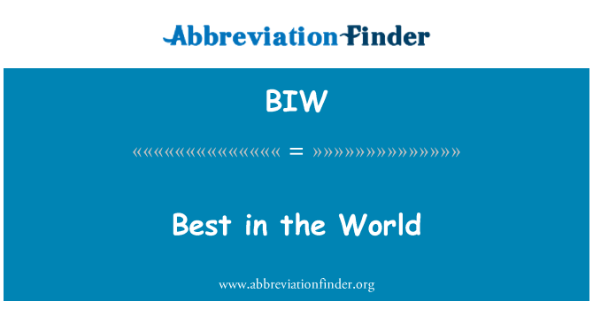 BIW: Best in the World