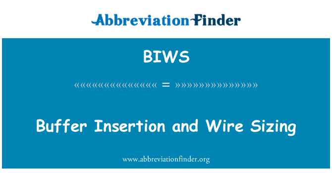 BIWS: Tampon de inserţie şi sârmă de dimensionare