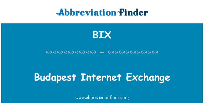 BIX: Budapest Internet Exchange'i