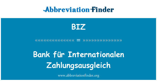 BIZ: הבנק לדנציג Internationalen Zahlungsausgleich