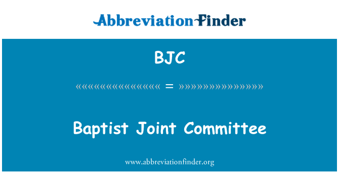 BJC: Krstiteľa spoločného výboru