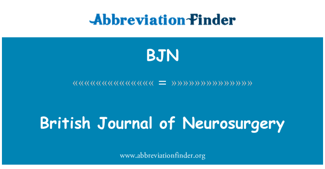 BJN: Британський журнал нейрохірургії