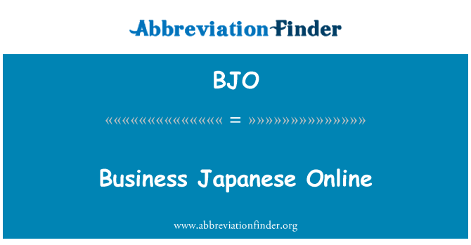 BJO: Obchodní japonština Online