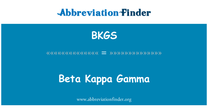 BKGS: Beta Kappa Gamma