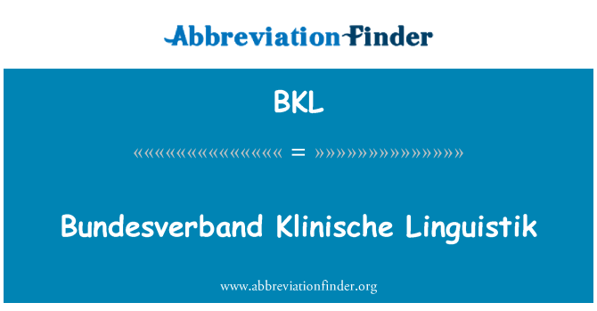 BKL: Bundesverband פסיכולוג קליני Linguistik