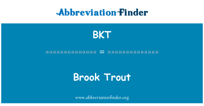 BKT: Brook Trout