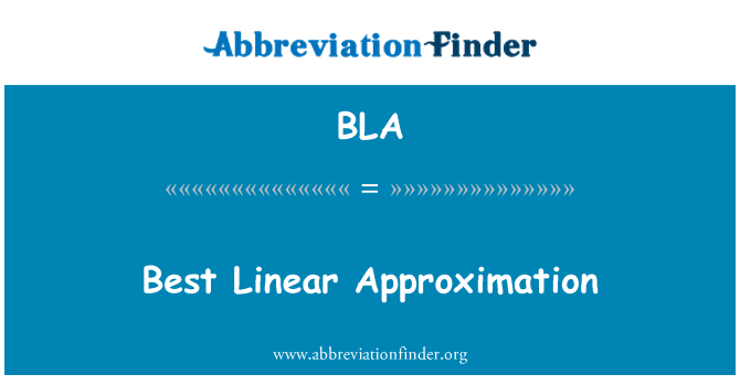 BLA: Best Linear Approximation