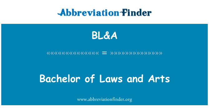 BL&A: Bachelor of Laws und Kunst