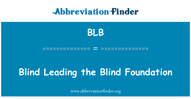 BLB: Cieco che guida il cieca Foundation