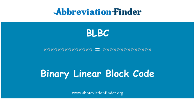 BLBC: Dvejetainis linijinis bloko kodas