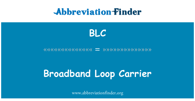 BLC: Broadband Loop Carrier