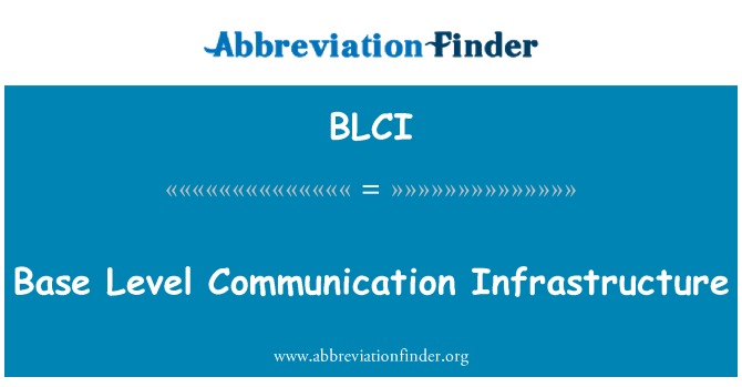 BLCI: Базового рівня комунікаційна інфраструктура