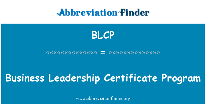 BLCP: Programa de certificat de lideratge empresarial