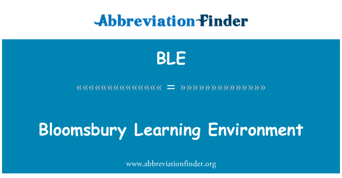 BLE: Environnement d'apprentissage de Bloomsbury