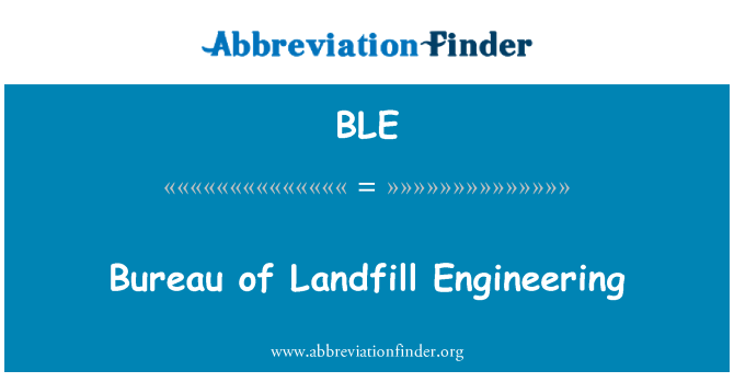 BLE: Præsidiet af deponeringsanlæg Engineering