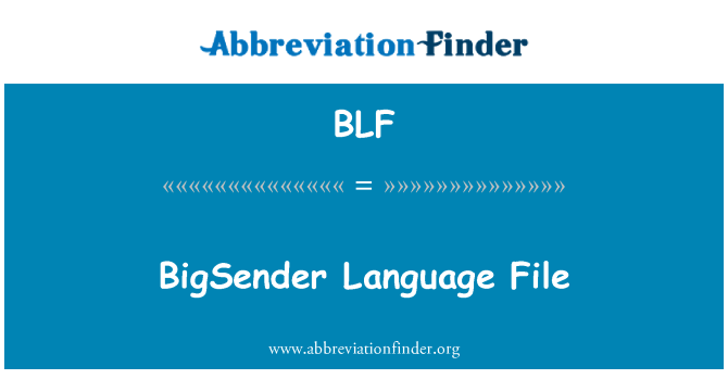 BLF: BigSender 언어 파일