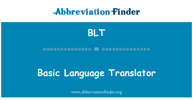 BLT: Penterjemah Bahasa asas