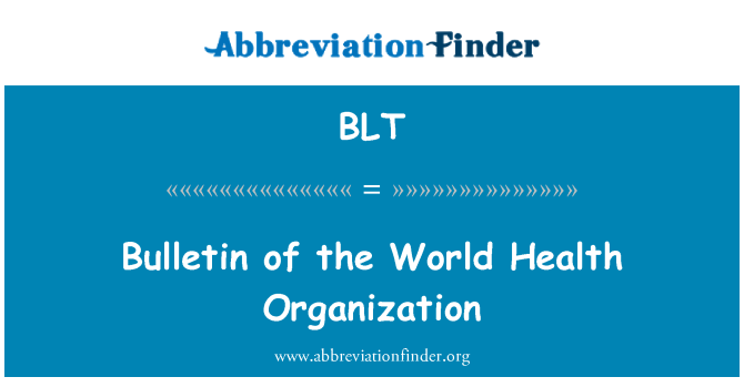 BLT: A közlemény a World Health Organization