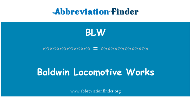 BLW: Lokomotivy Baldwin