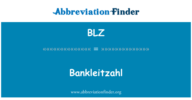 BLZ: Bankleitzahl