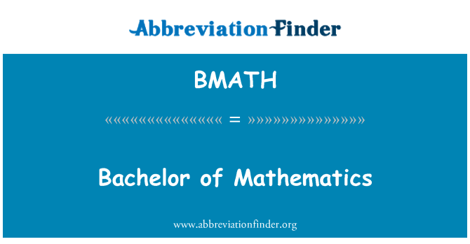 BMATH: Bachelor of Mathematics