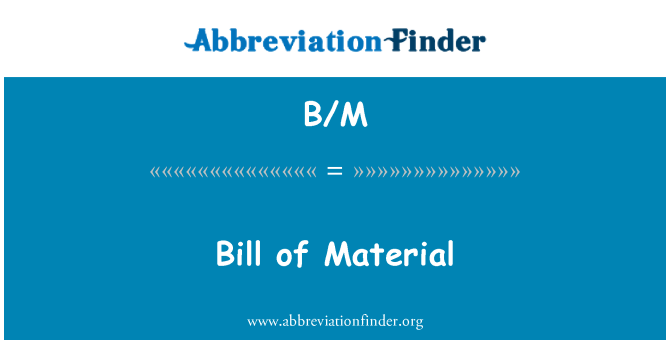 B/M: Lista de materiais