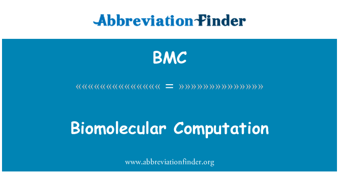 BMC: Výpočet biomolekul