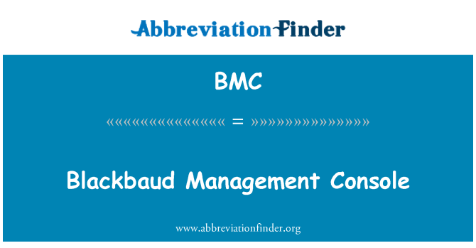 BMC: Blackbaud Management Console