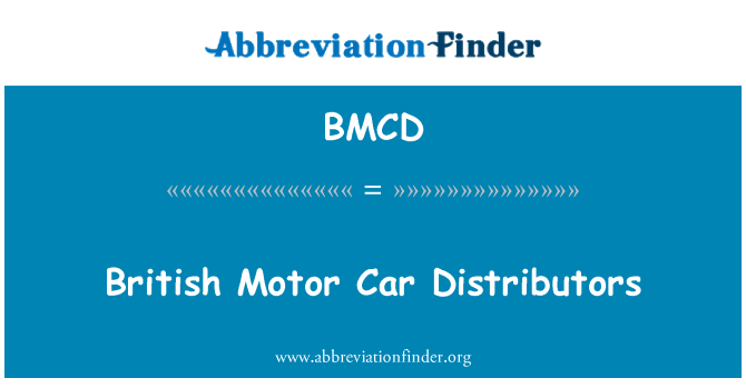 BMCD: Britiske bil distributører