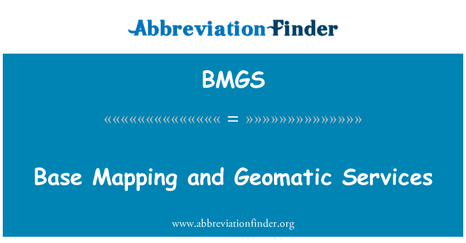BMGS: Základní mapování a Geomatic služby