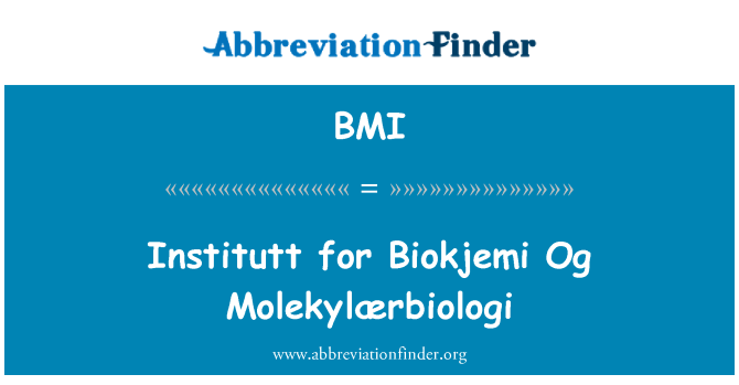 BMI: Institutt สำหรับออก Biokjemi Molekylærbiologi