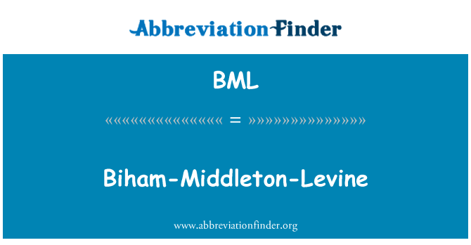 BML: Biham-Middleton-Levine