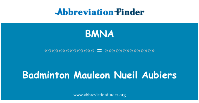BMNA: Badminton Mauleon Nueil Aubiers