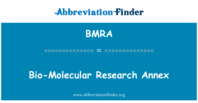 BMRA: Anexo de investigación biomolecular