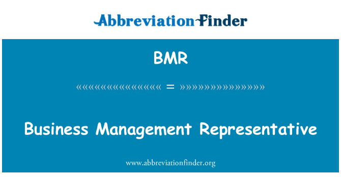 BMR: Business Management Representative