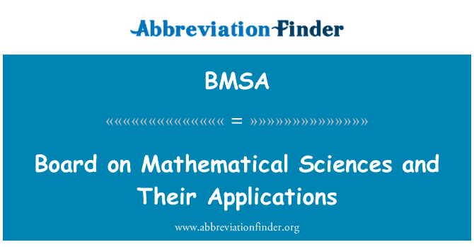 BMSA: לוח על למתמטיקה ושימושיהם