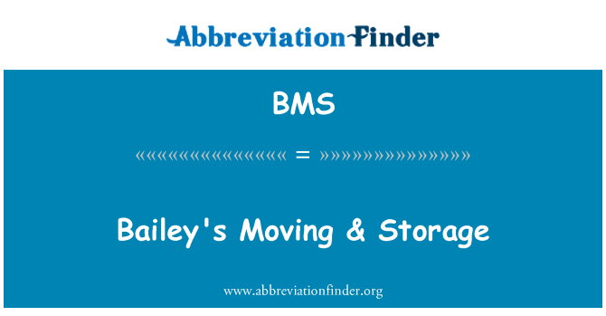 BMS: Bailey's Moving & Storage