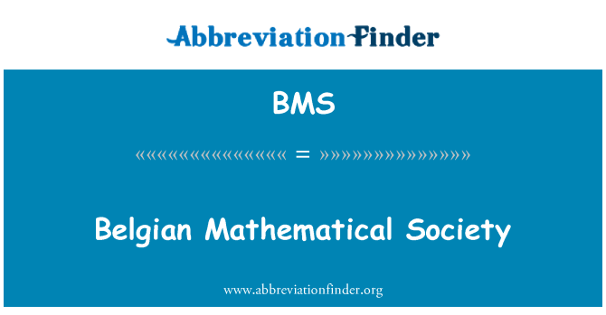 BMS: Persatuan matematik Belgium