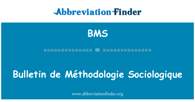 BMS: Bulletin de MÃ © thodologie Sociologique