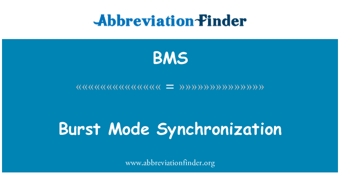 BMS: Burst Mode synkronisering