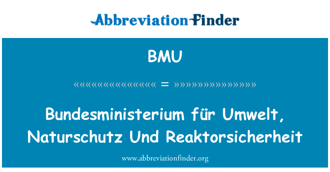BMU: 德国 Bundesministerium Umwelt，Naturschutz 和 Reaktorsicherheit